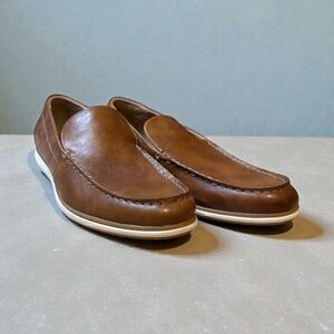 jf j.ferrar Tan Leather Slip-On Loafers NWT